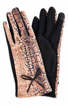 MARCUS ADLER Animal Print Jersey Touchscreen Gloves