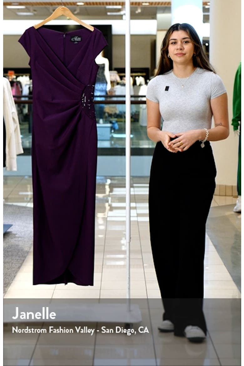 Contour Collection Embellished Jersey Column Formal Gown video