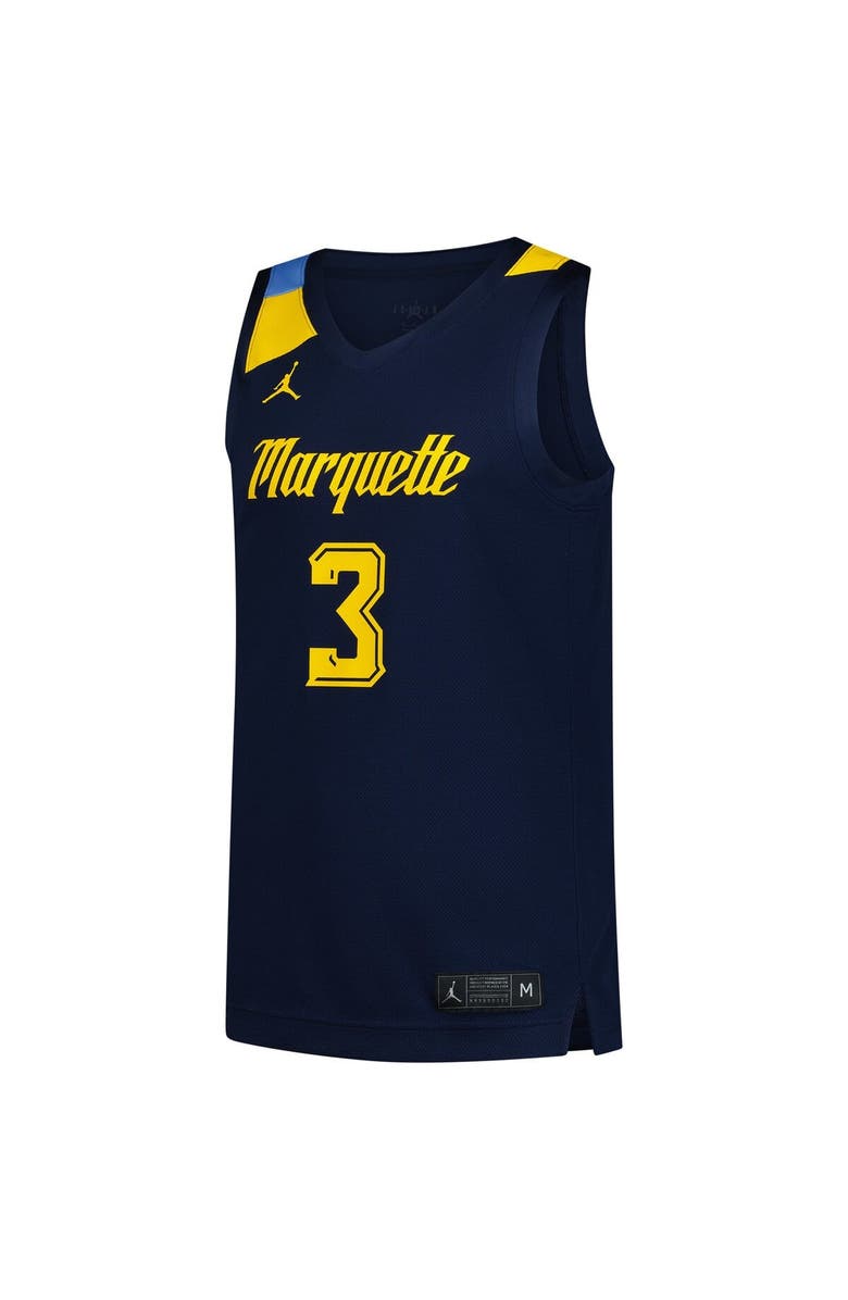 Jordan Brand Men's Jordan Brand #3 Navy Marquette Golden Eagles Replica Basketball Jersey, Alternate, color, Navy