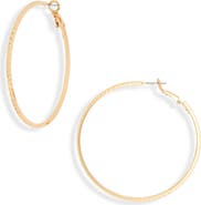 NORDSTROM RACK Skinny Stamped Hoop Earrings