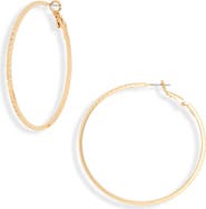 NORDSTROM RACK Skinny Stamped Hoop Earrings
