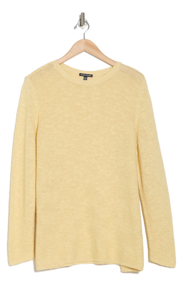 Eileen Fisher Long Sleeve Organic Linen & Cotton Top, Alternate, color,