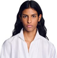SANDRO Oversized silk satin shirt