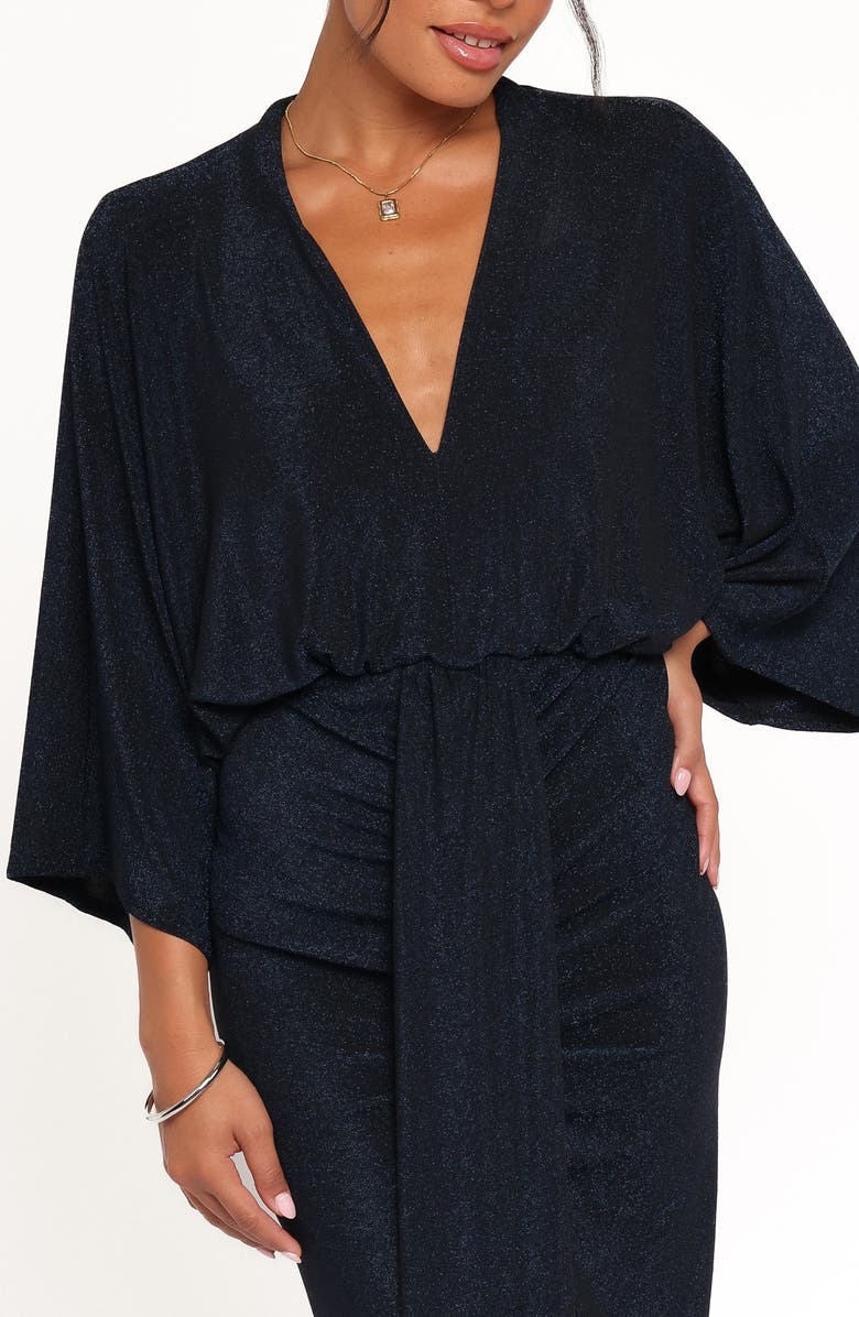 Petal & Pup Audrina Sparkle Midi Dress, Alternate, color, Midnight Blue