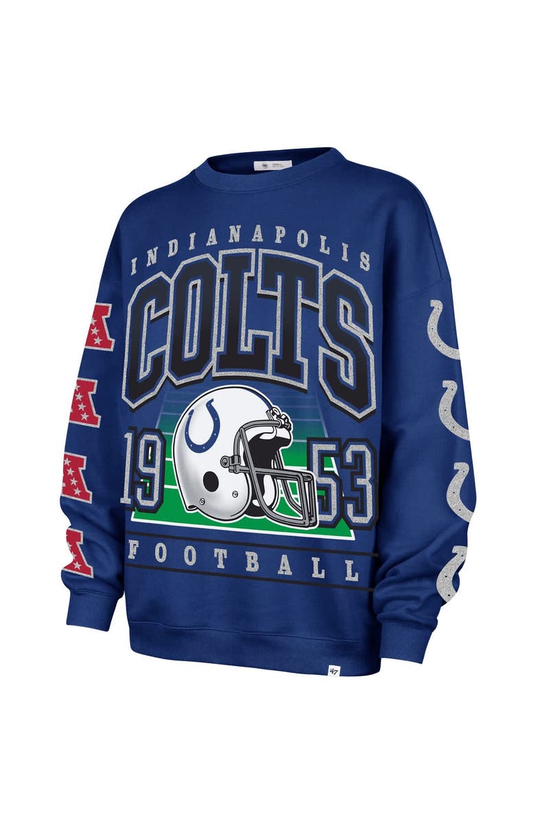'47 Women's '47 Royal Indianapolis Colts Go Big Oversized Pullover Sweatshirt, Alternate, color, Royal