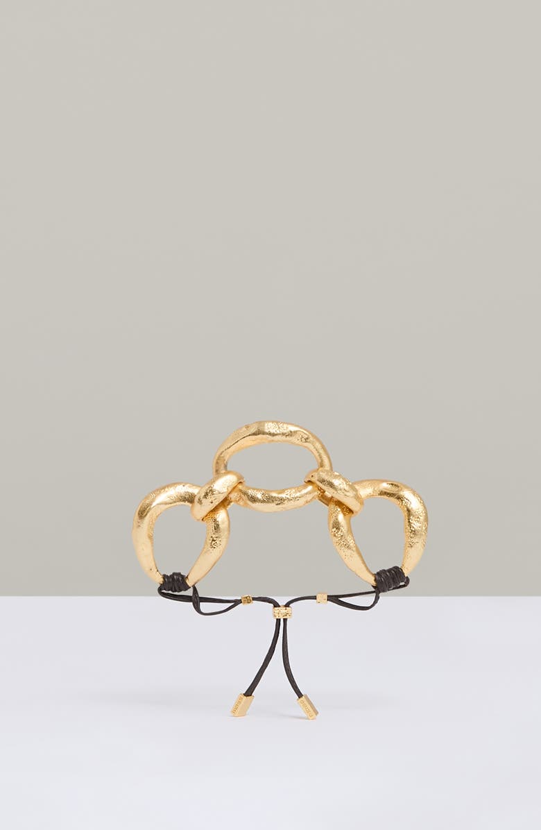 Reiss Monika Molten Link Bracelet, Alternate, color, Gold Tone/ Brown