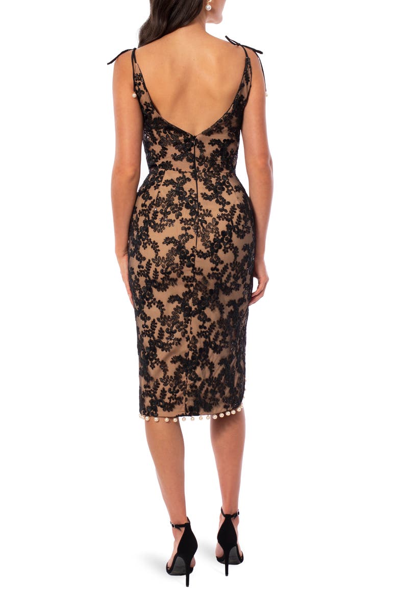 Catalina Floral Sequin & Lace Midi Dress, Alternate, color, BEIGE/ NUDE