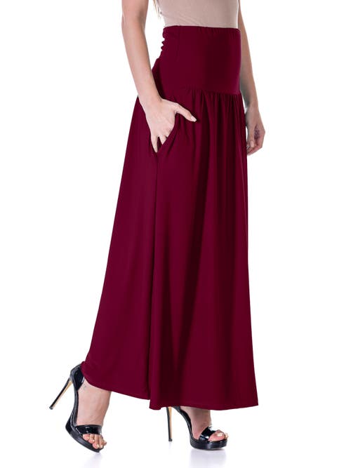 24seven Comfort Apparel Foldover Maxi Skirt With Pockets