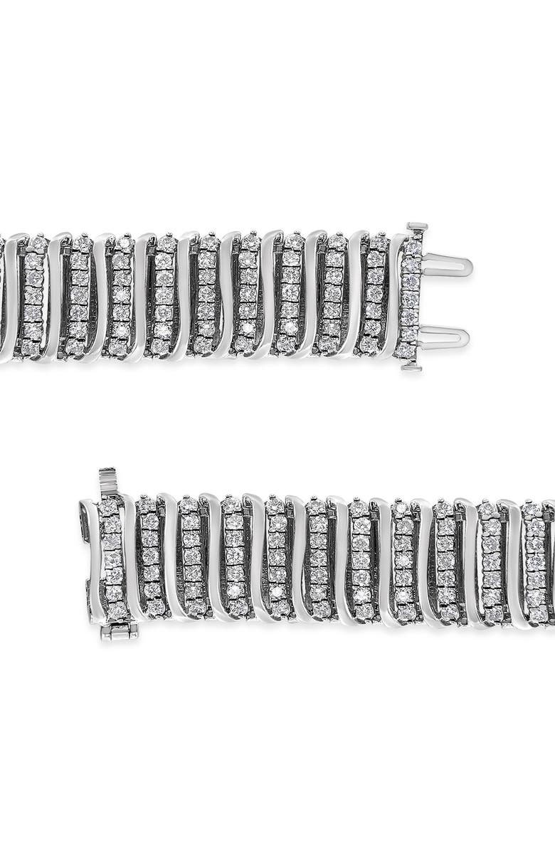 Haus of Brilliance Silver 8 1/2 Ctw Diamond Chevron "S" Curved Link Tennis Bracelet, Alternate, color, White
