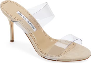 Manolo Blahnik Scolto クリアPVCミュール 2色 SCOLTO | Light Beige PVC Open Toe Mules | Manolo Blahnik