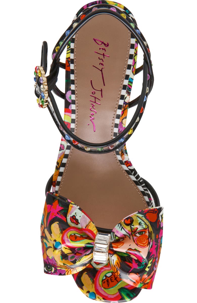 Betsey Johnson Ardell Crystal Embellished Ankle Strap Sandal, Alternate, color, Bright Multi
