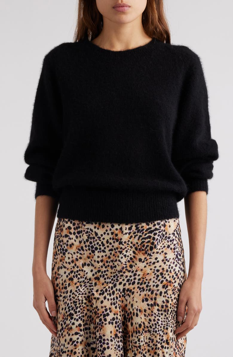 Isabel Marant Lusia Silk, Baby Alpaca & Cashmere Crewneck Sweater, Main, color,