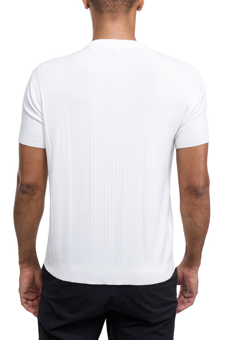 Stripe Short Sleeve Sweater, Alternate, color, OFF WHITE