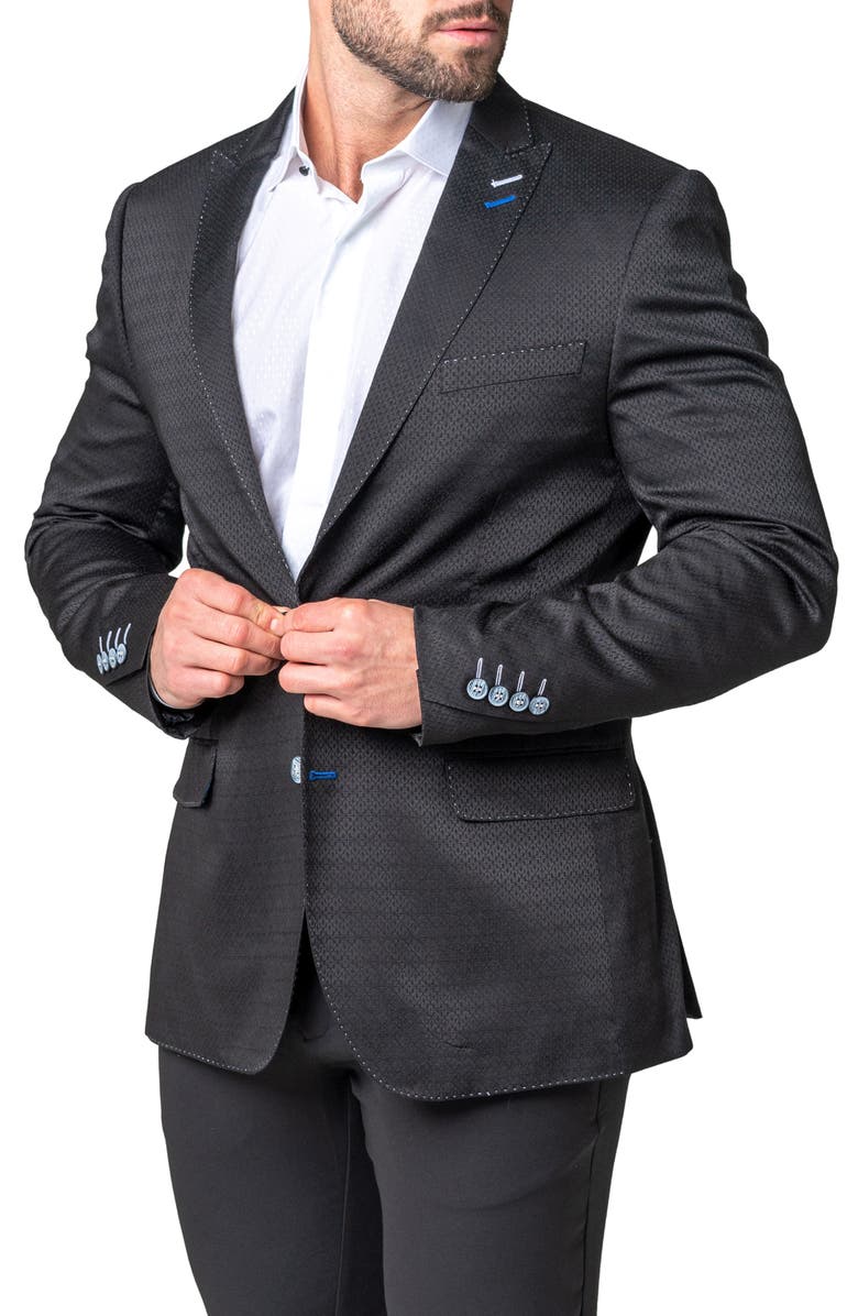 Maceoo Descartes Still Black Sport Coat, Alternate, color, Black