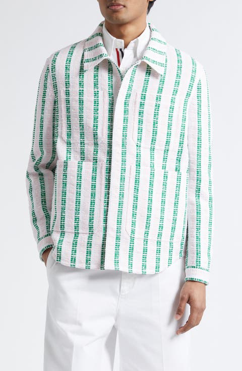Stripe Utility Shirt Jacket