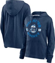 FANATICS Women's Fanatics Heather Navy Winnipeg Jets Faded Pullover Hoodie