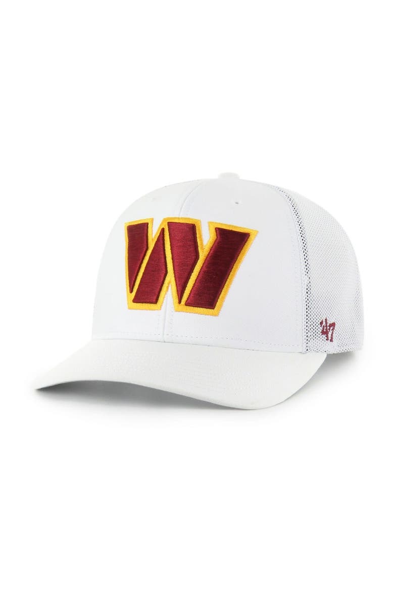 Men's '47 White Washington Commanders Snowball Trophy Stretch Fit Hat, Main, color, White
