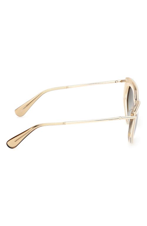 Max Mara Beth 54mm Polarized Geometric Sunglasses In White/gradient Green