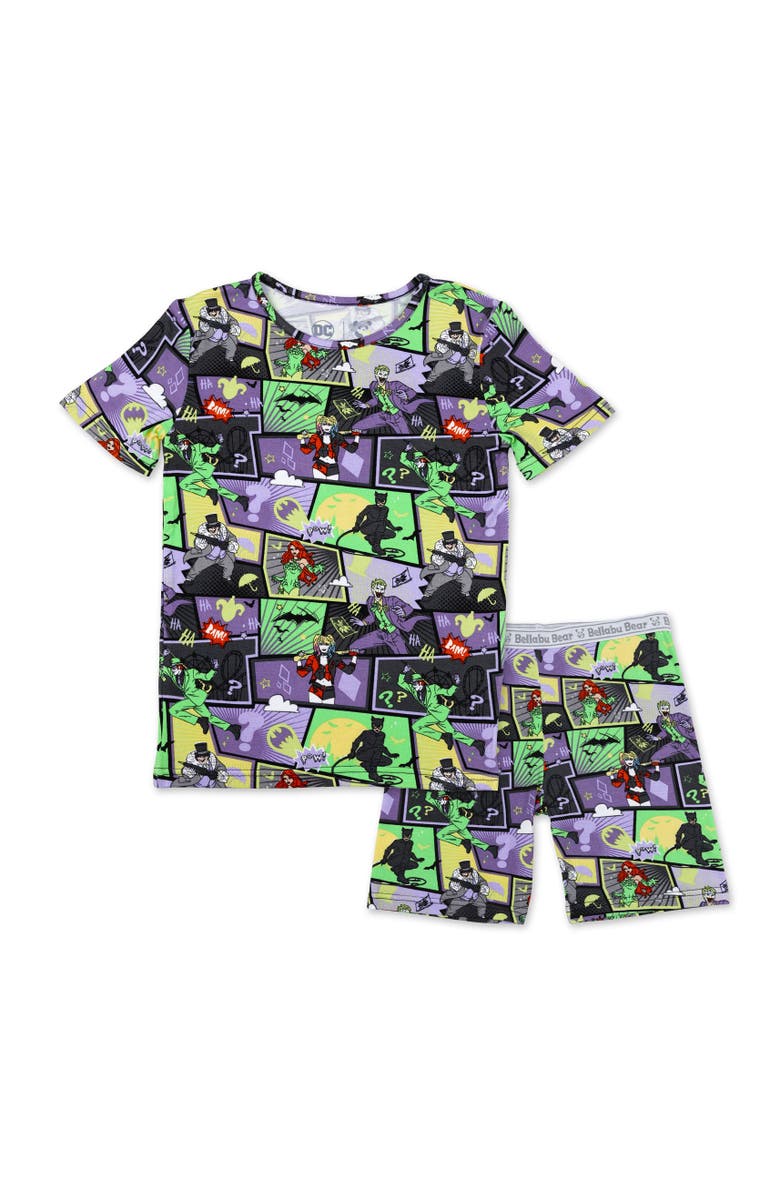 Bellabu Bear Batman Baddies Kids 2-Piece Short Sleeve & Shorts Pajama Set, Main, color, Batman Baddies