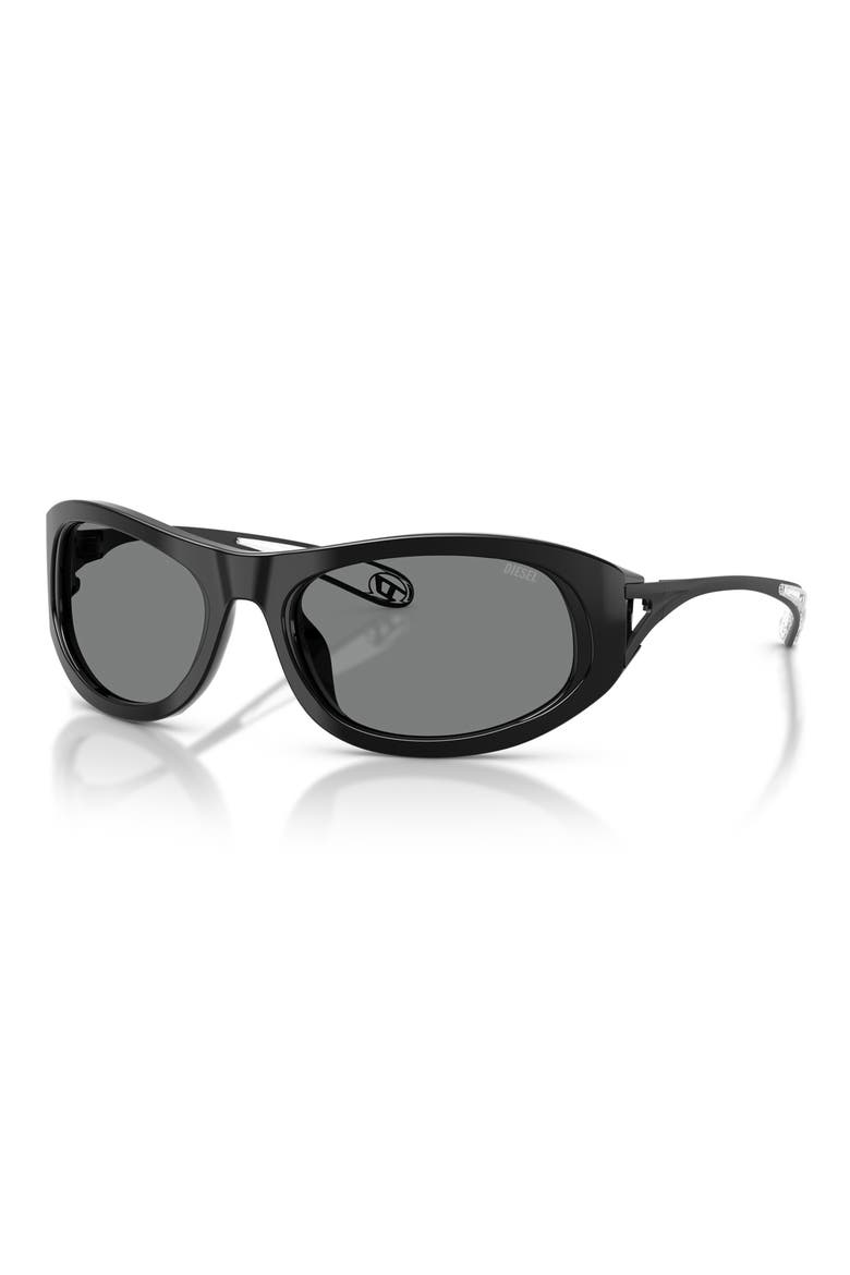 DL2007U 57mm Cat Eye Sunglasses, Alternate, color, BLACK / DARK GREY