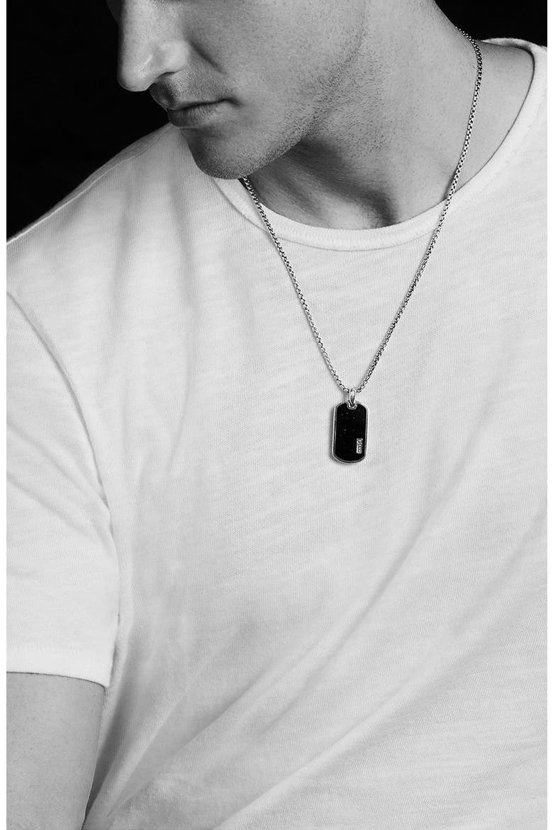 Exotic Stone Tag with Semiprecious Stone, Alternate, color, BLACK ONYX