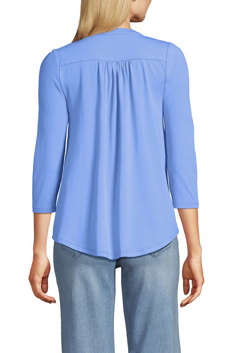 3/4 Sleeve Lightweight Jersey Embellished Top, Alternate, color, Clear Blue Sky