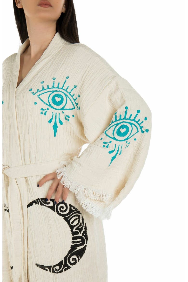Maia - Moon Eye Handmade Cotton Robe Cover-Up, Alternate, color, Off-White