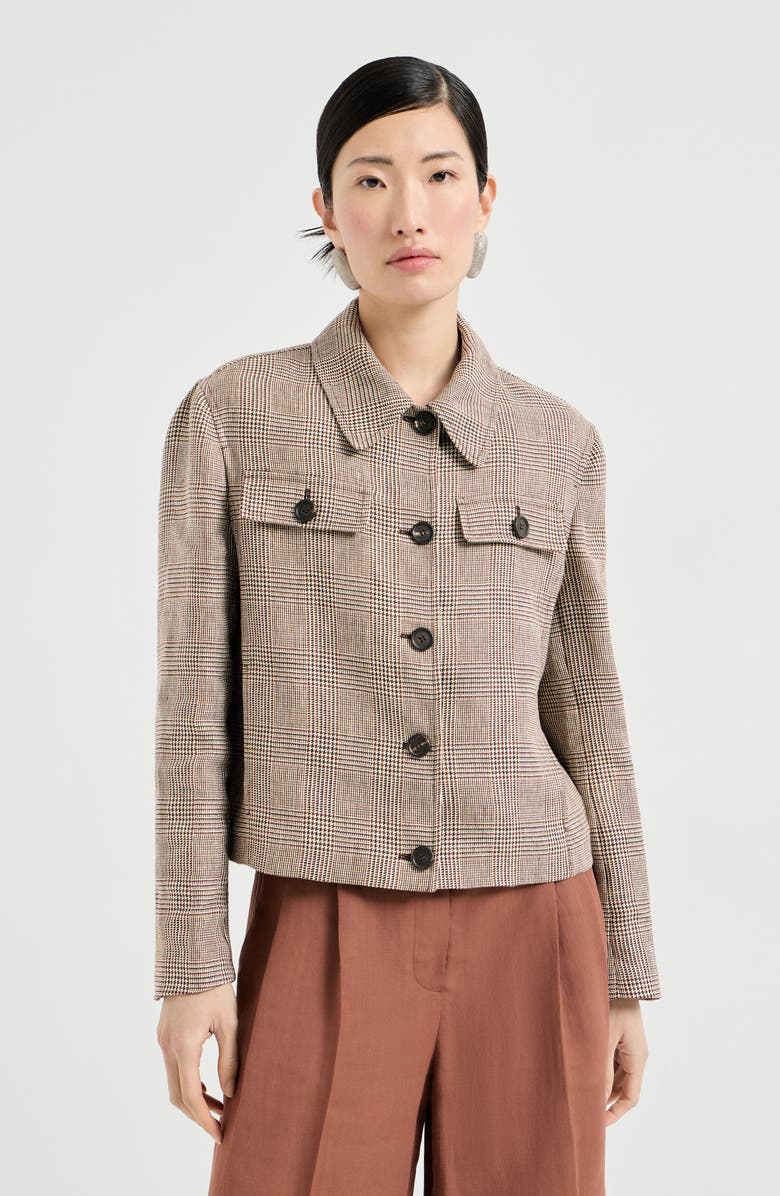 Brunello Cucinelli Prince of Wales blazer, Alternate, color, Light Brown