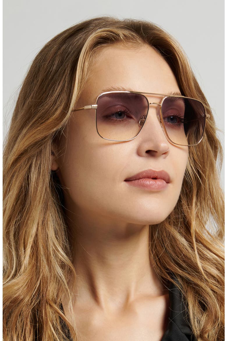 Navigator 57mm Aviator Sunglasses, Alternate, color, GOLD/ BLUE SF AR