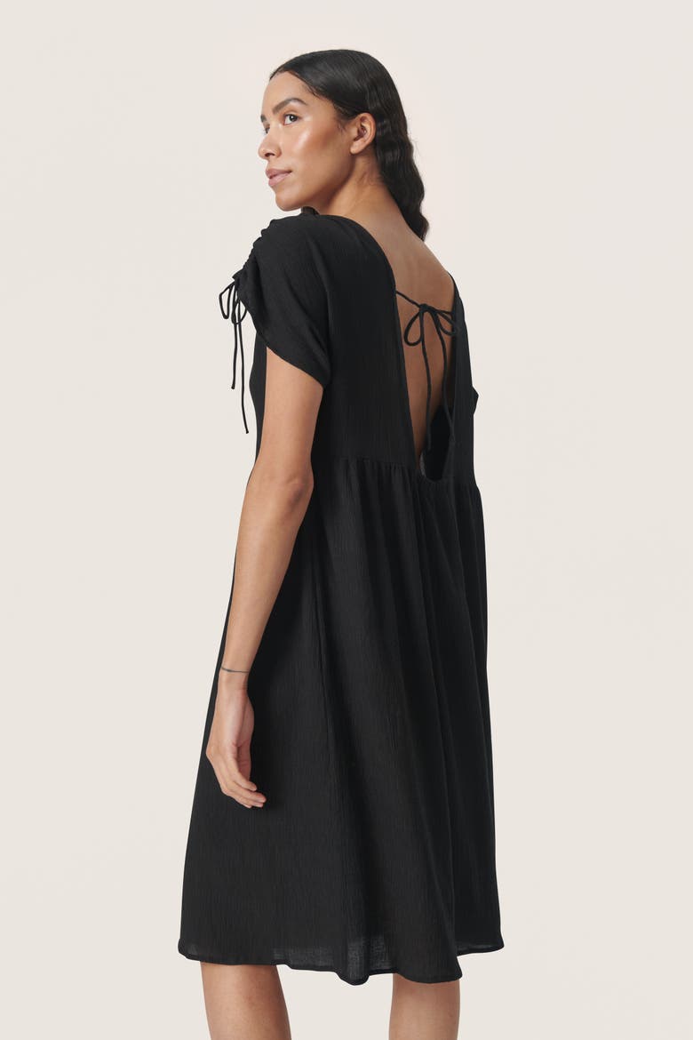 Kehlani Open Back Short Sleeve Dress, Alternate, color, Black