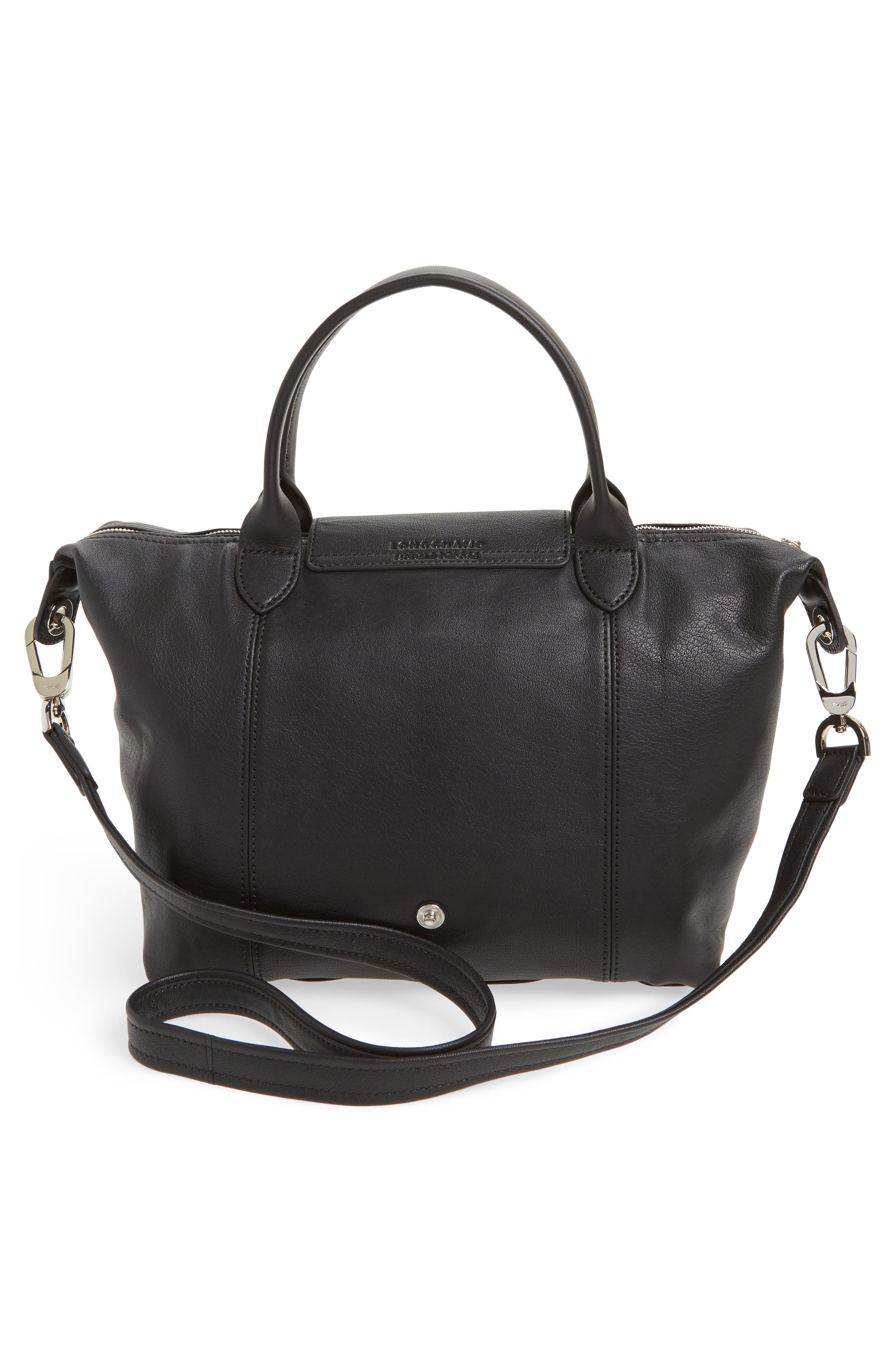 Longchamp Small 'Le Pliage Cuir' Leather Top Handle Tote, Alternate, color, 