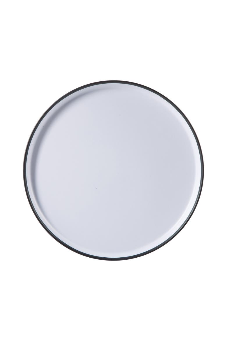 Folsom Shores 12 Piece Melamine Dinnerware Set  w/ Black Rim, Alternate, color, White
