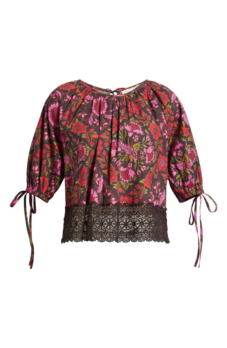 LOVE THE LABEL Veda Floral Cotton Top, Alternate, color, Tabitha Floral Print