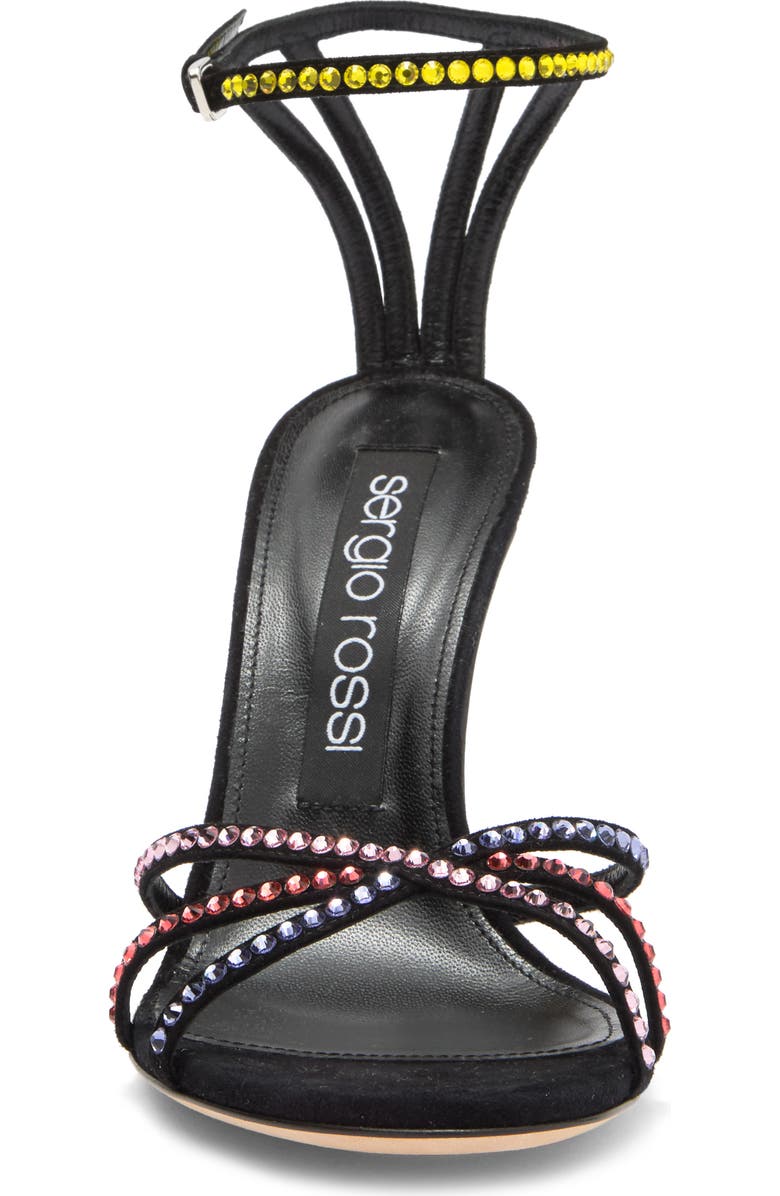 Sergio Rossi Crystal Embellished Ankle Strap Stiletto Sandal, Alternate, color,