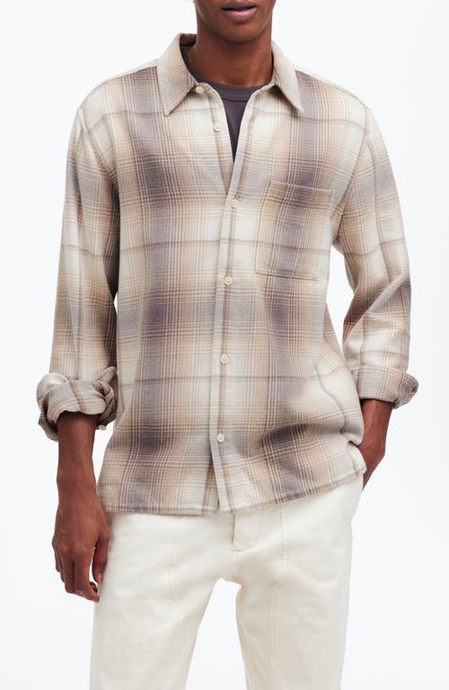 Madewell Plaid Cotton Flannel Button-up Shirt In Black Coal