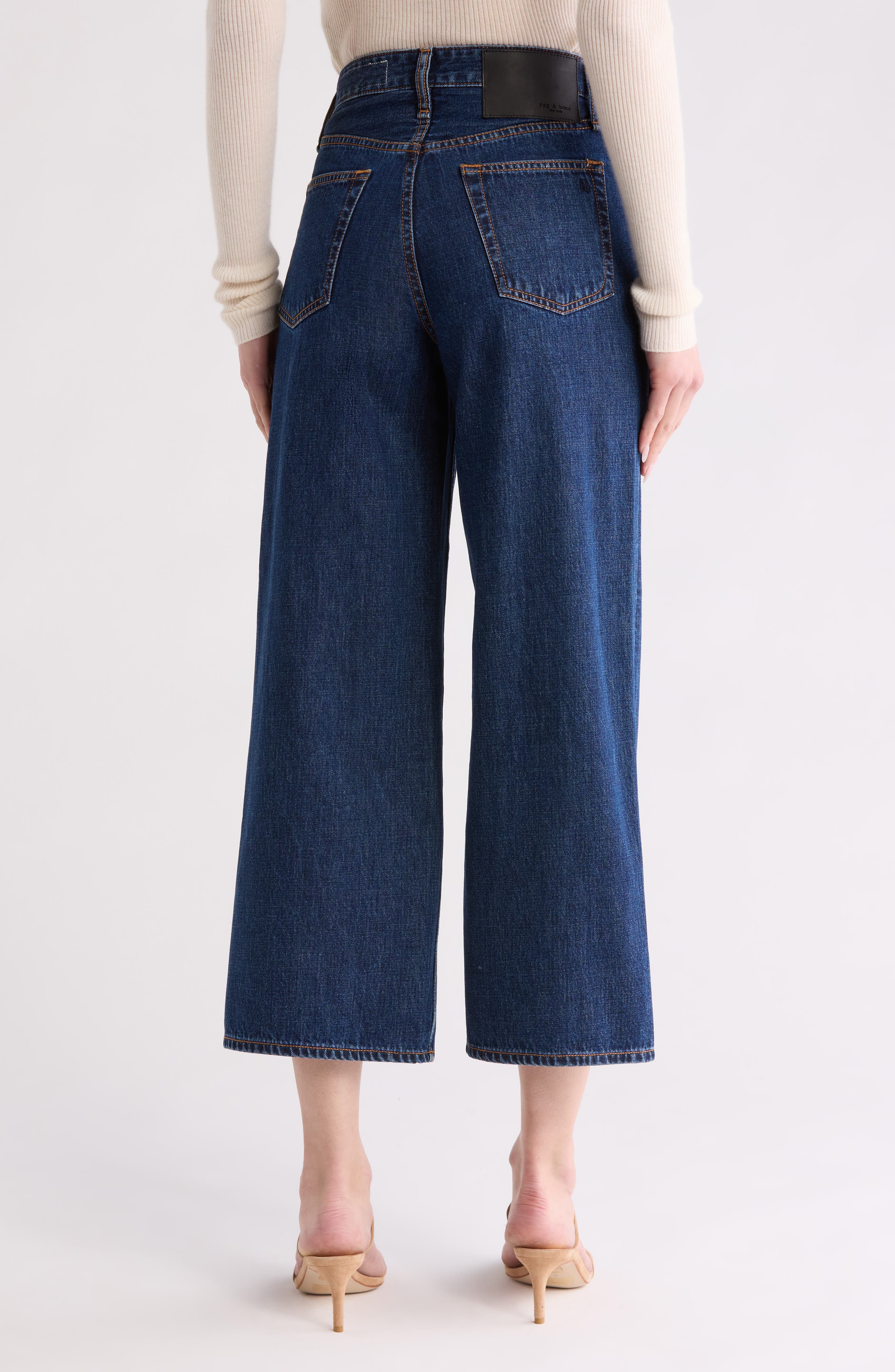 rag & bone Maya High Waist Ankle Wide Leg Jeans (Women) | Nordstromrack