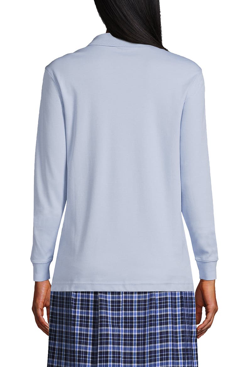 School Uniform  Long Sleeve Interlock Polo Shirt, Alternate, color, Blue