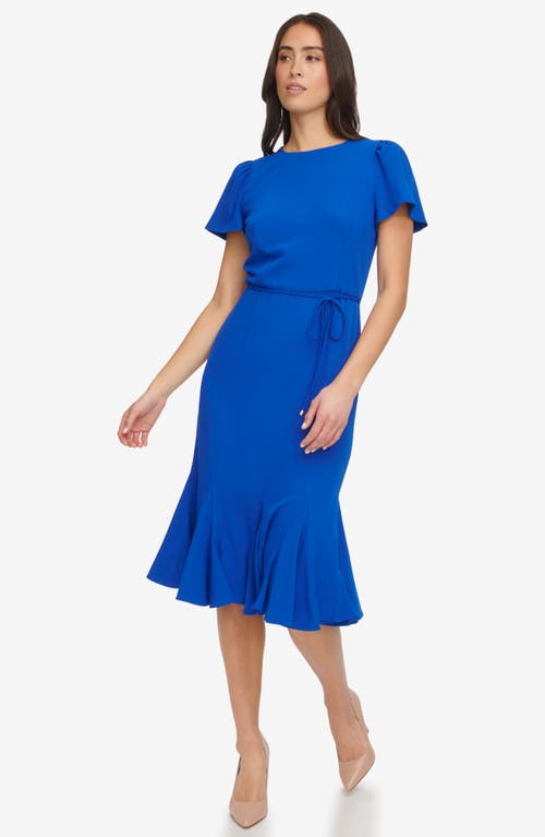 Tommy Hilfiger Women's Crepe Trumpet-skirt Midi Dress In Mjrelle Blue