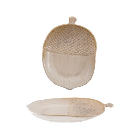 Reactive Glaze Acorn Stoneware Platter