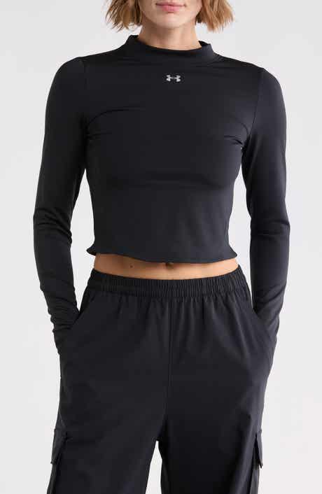 Vanish Cropped Performance Mock Neck Tee