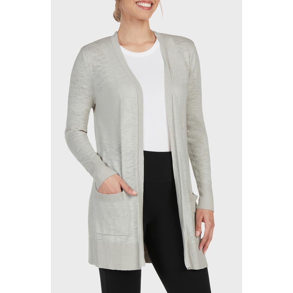 Matty M . Spring Weight Cardigan In Gray