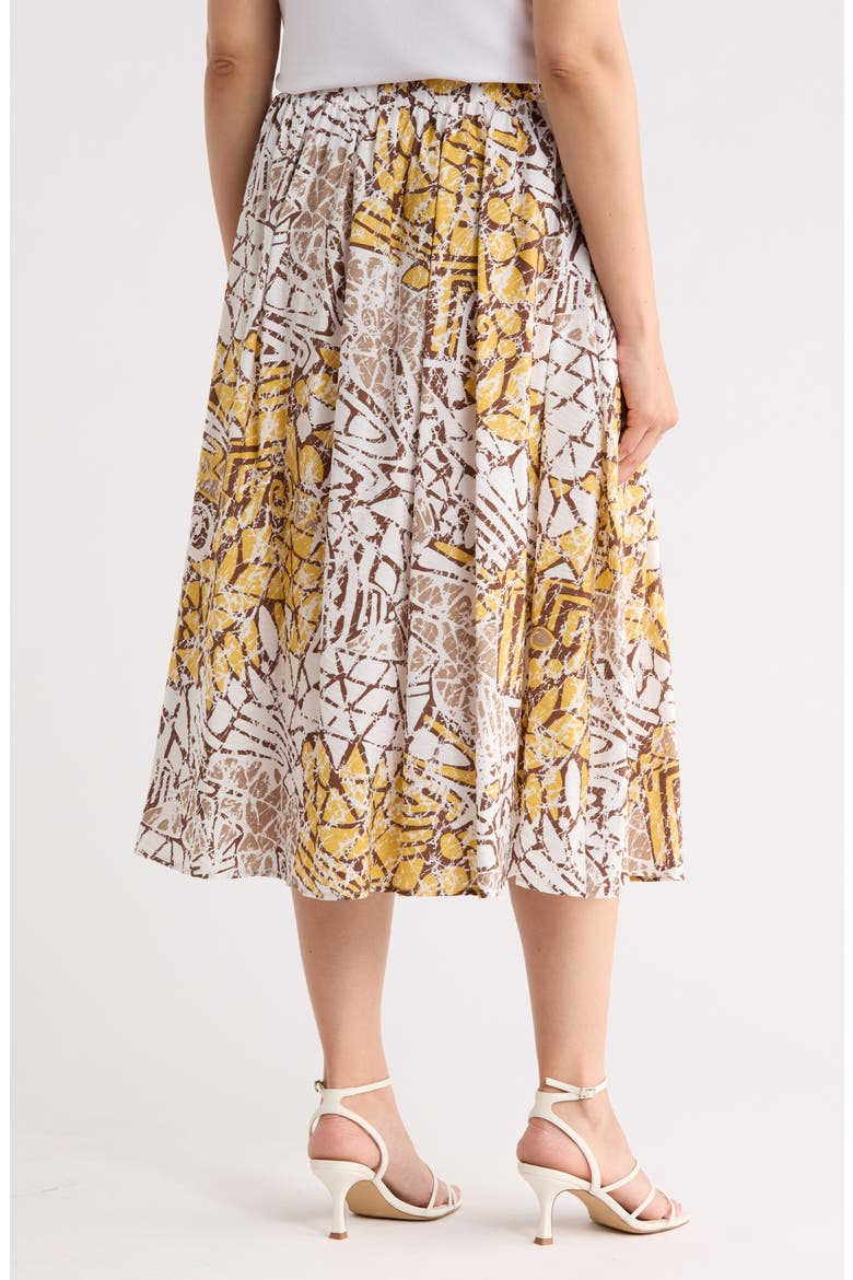 A-Line Midi Skirt, Alternate, color, IVORY/ YELLOW