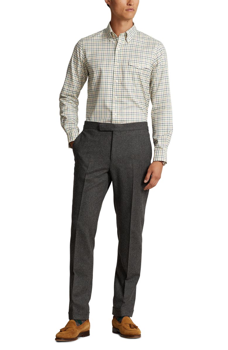 Polo Ralph Lauren Windowpane Button-Down Shirt, Alternate, color, Cream/ Green Multi