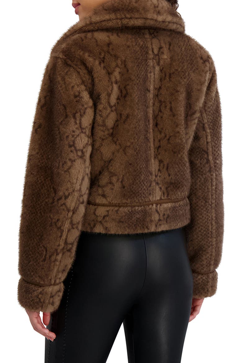Python Print Faux Fur Jacket, Alternate, color, BROWN MULTI