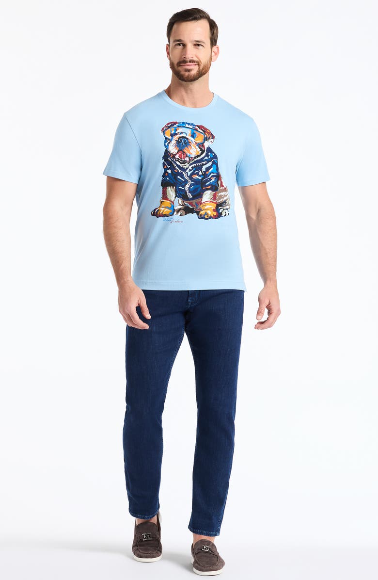 Robert Graham Chill Bulldog Cotton Graphic T-Shirt, Alternate, color, Slate Blue