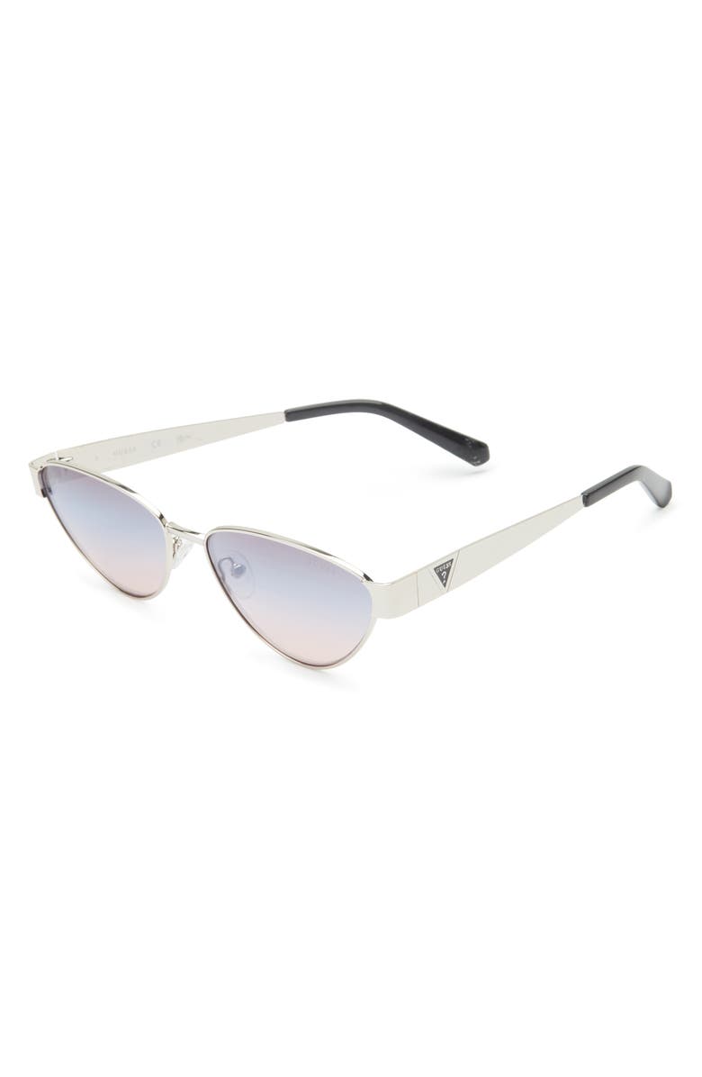 GUESS 58mm Cat Eye Sunglasses, Alternate, color, Nickeltin / Gradient Bordeaux
