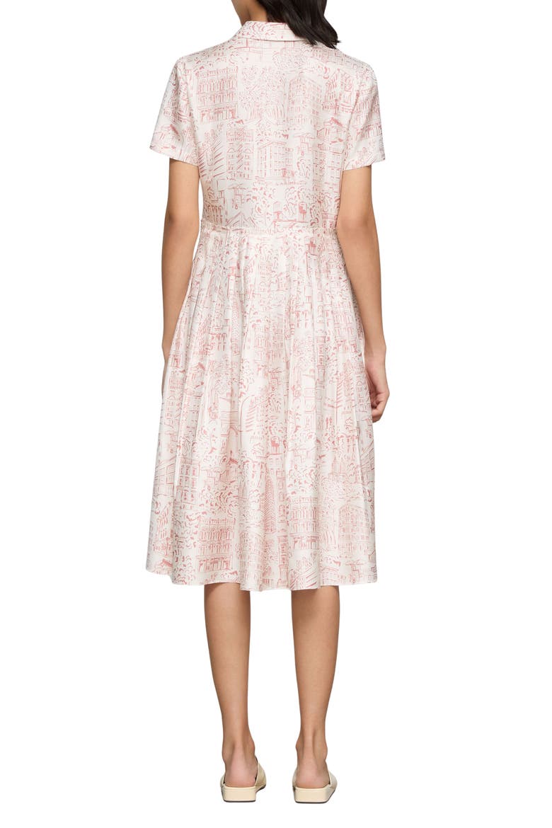 Landmarks Print Silk Twill Shirtdress, Alternate, color, DAHLIA MULTI