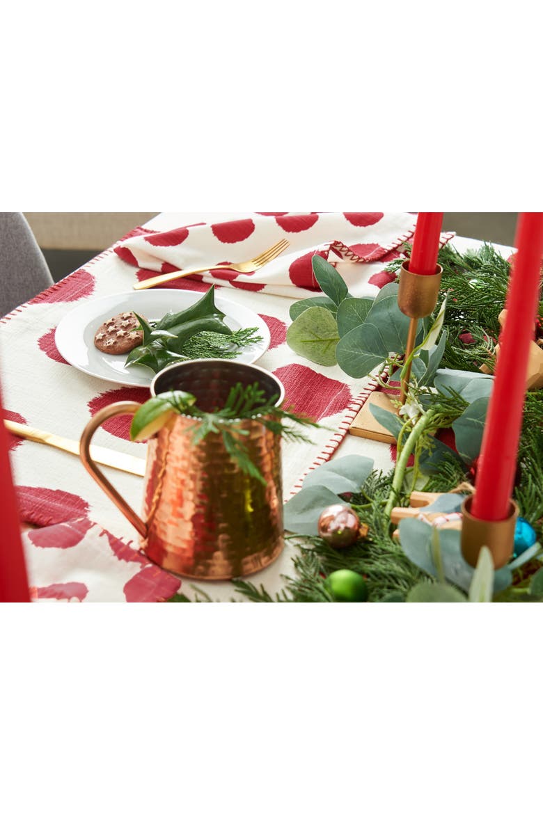Ruby Dot 100% Cotton Printed Set of 4 Placemats 14" x 20", Alternate, color, Red