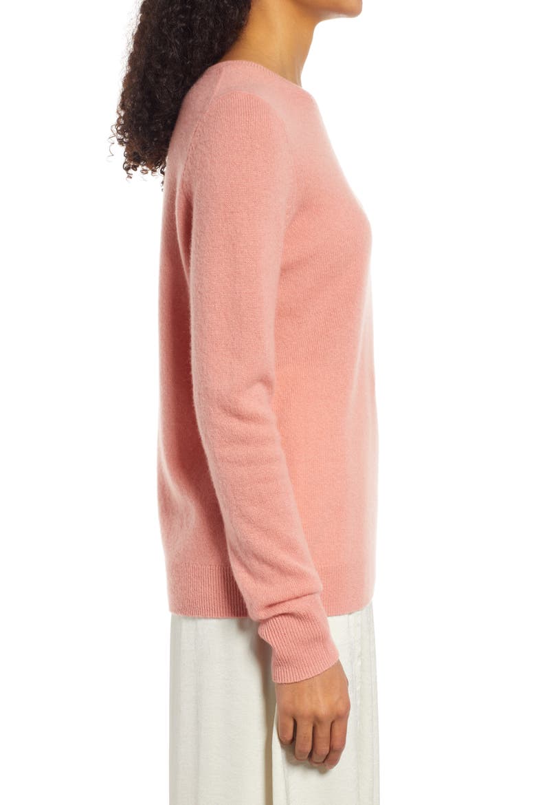 Cashmere Crewneck Sweater, Alternate, color, PINK DAWN