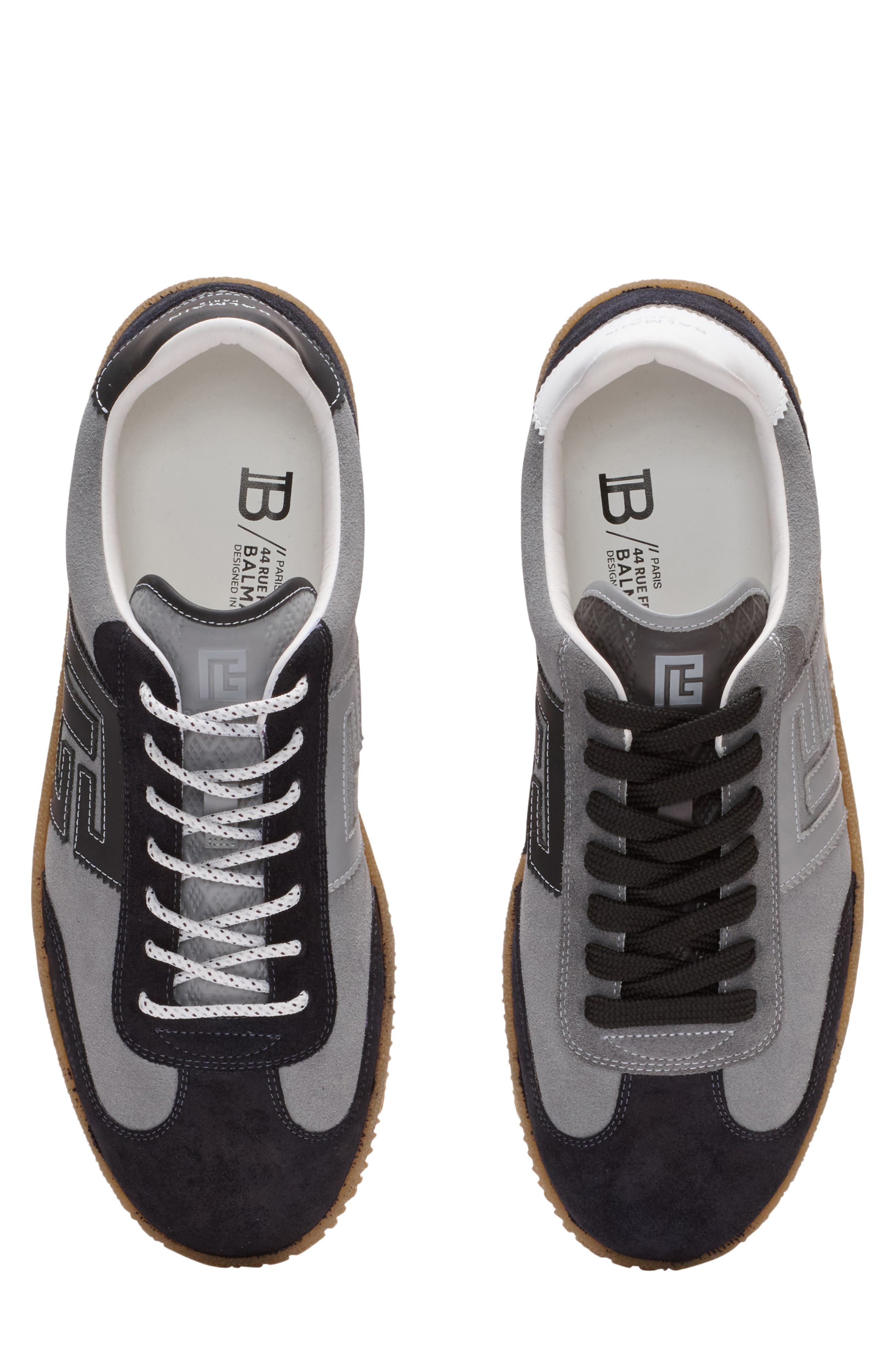 Balmain Swan Low Top Sneaker, Alternate, color, Yfg Dark Grey/ Light Grey